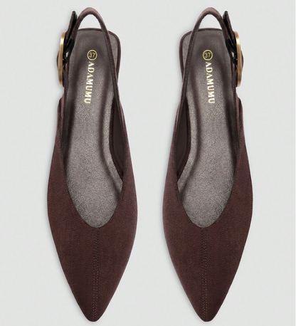 Aveline Pointed-Toe Slingback Flats