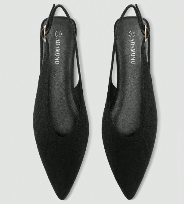 Aveline Pointed-Toe Slingback Flats