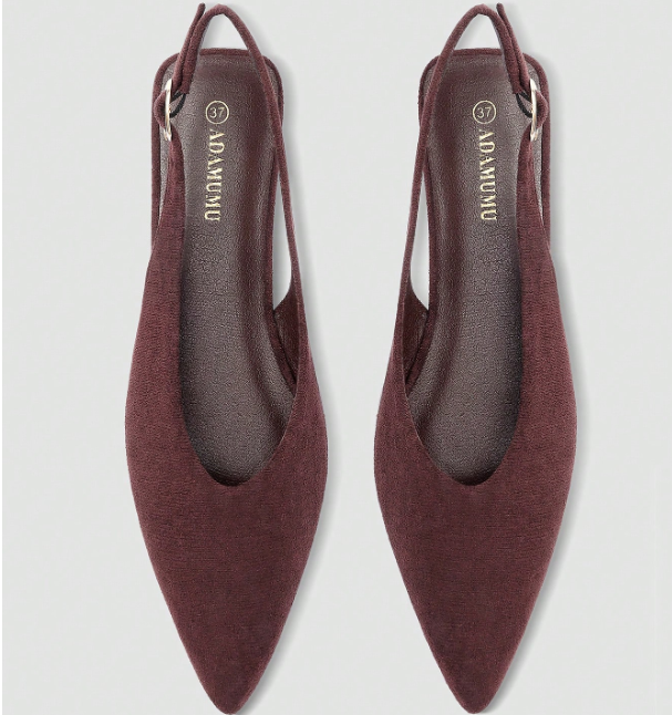 Aveline Pointed-Toe Slingback Flats
