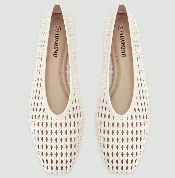 Tessara Woven Square-Toe Slip-On Flats
