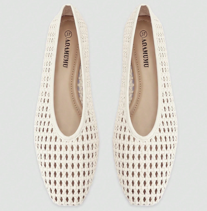 Tessara Woven Square-Toe Slip-On Flats