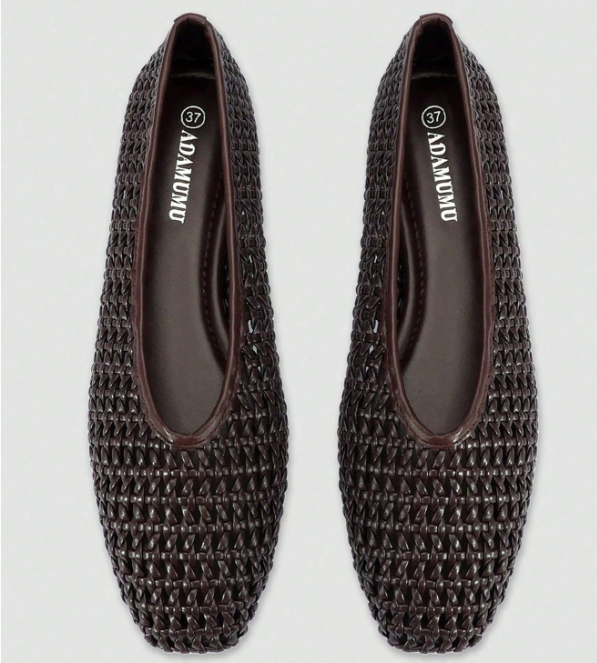 Tessara Woven Square-Toe Slip-On Flats