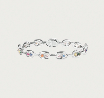 Celestine Zirconia Chain Bracelet – Women’s Geometric Jewellery | Crystal-Inspired Statement Bracelet | Elegant Everyday Accessory