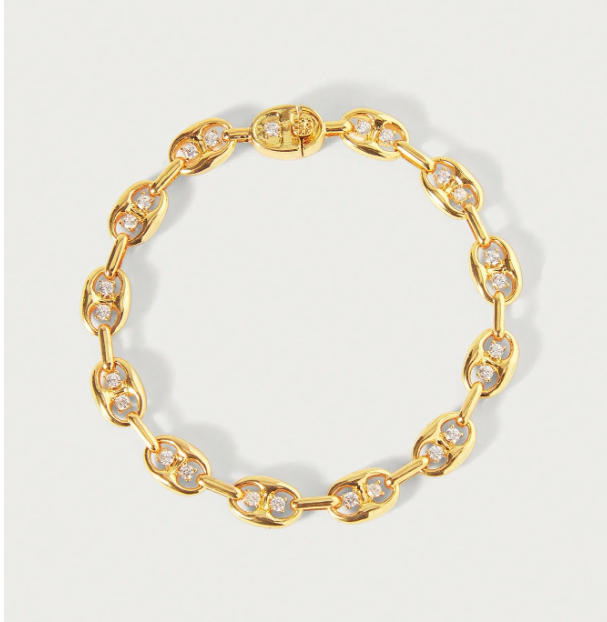 Celestine Zirconia Chain Bracelet – Women’s Geometric Jewellery | Crystal-Inspired Statement Bracelet | Elegant Everyday Accessory