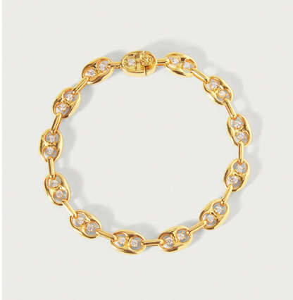 Celestine Zirconia Chain Bracelet – Women’s Geometric Jewellery | Crystal-Inspired Statement Bracelet | Elegant Everyday Accessory