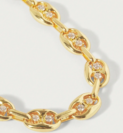 Celestine Zirconia Chain Bracelet – Women’s Geometric Jewellery | Crystal-Inspired Statement Bracelet | Elegant Everyday Accessory