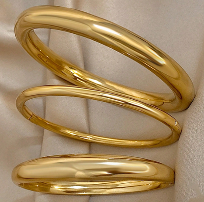 Aurielle 18K Gold-Plated Bracelet  – Women’s Stainless Steel Jewellery | Minimalist Smooth Bangles | Elegant Everyday Accessories