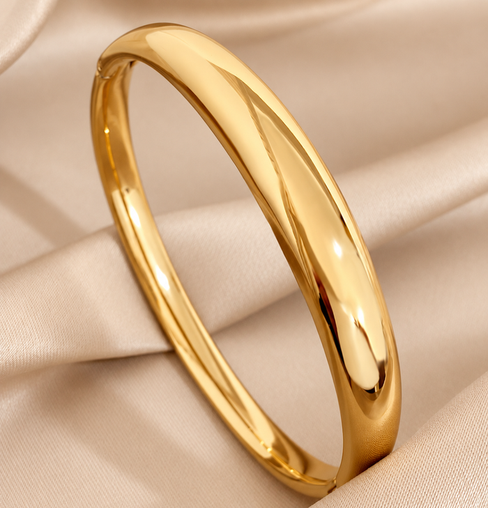 Aurielle 18K Gold-Plated Bracelet  — warm beige studio background