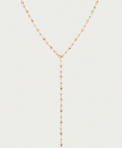 Amorielle Rhinestone Heart Necklace – Women’s Gold-Tone Jewellery | Romantic Heart Pendant | Elegant Everyday Necklace