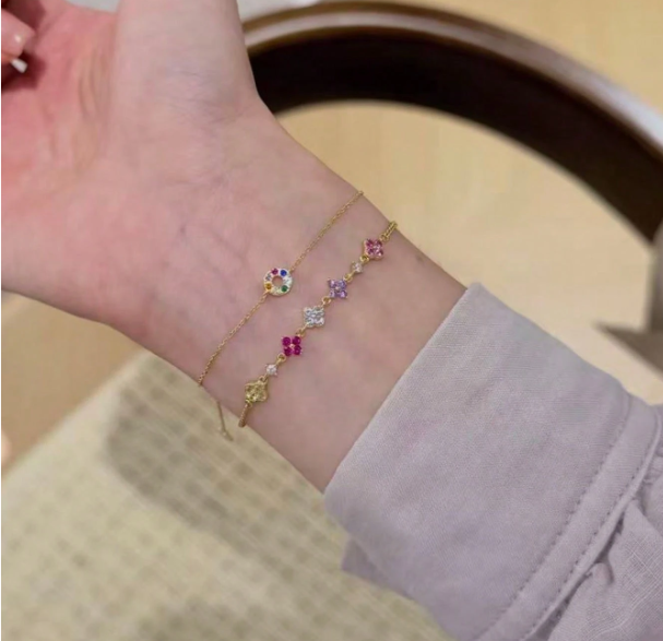 Stellara Rhinestone Star Bracelet – Women’s Stainless Steel Jewellery | Colourful Crystal-Inspired Design | Elegant Everyday Bracelet