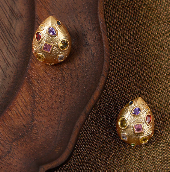 Valessia Geometric Rhinestone Earrings – Women’s 18K Gold-Plated Jewellery | Vintage Statement Earring Set | Elegant Everyday Accessories