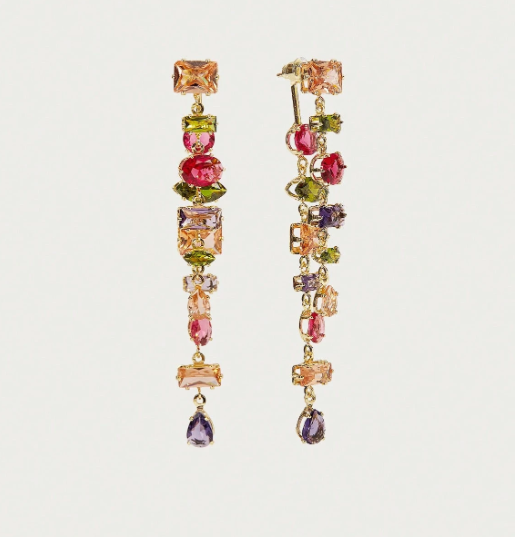 Aurevon Geometric Dangle Earrings – Women’s 18K Gold-Plated Jewellery | Vintage Drop Earrings | Elegant Everyday Statement Accessory
