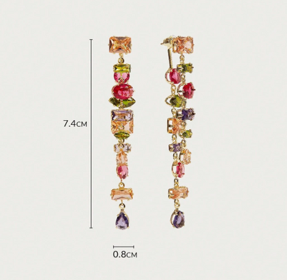 Aurevon Geometric Dangle Earrings – Women’s 18K Gold-Plated Jewellery | Vintage Drop Earrings | Elegant Everyday Statement Accessory
