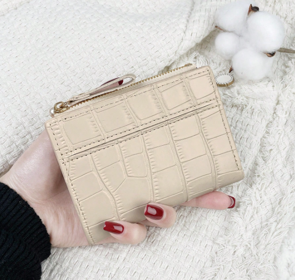 Marvelle Croc-Effect Compact Wallet – Women’s PU Small Wallet | Lightweight Zip Purse | Portable Card & Key Holder