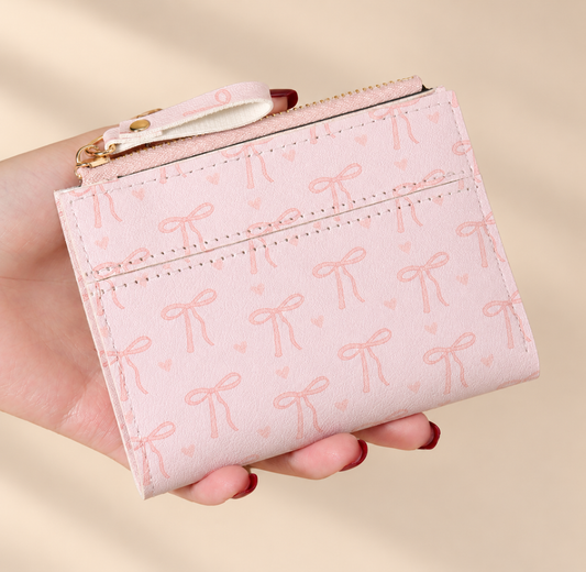 Rosavelle Croc-Effect Compact Wallet — warm beige studio background