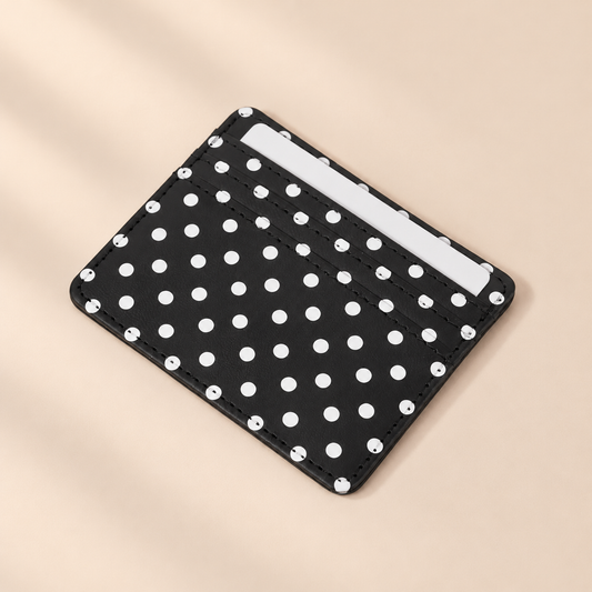 Dotelle Polka Dot Multi-Card Holder — warm beige studio background