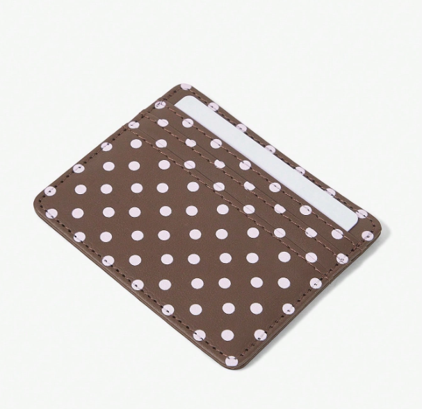 Dotelle Polka Dot Multi-Card Holder – Women’s Slim PU Card Wallet | Lightweight Multi-Pocket Card Case | Retro Everyday Accessory