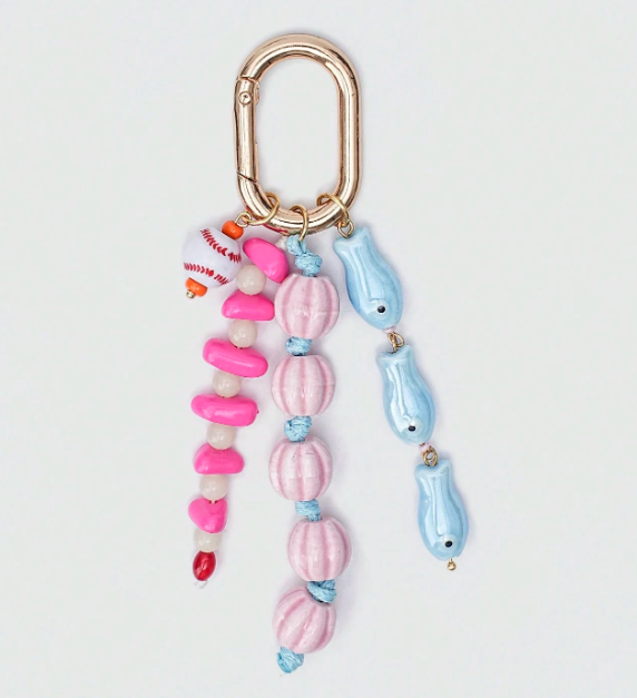 Beadora Colourful Woven Rope Bag Charm – Unisex Beaded Keychain | Kawaii Hanging Pendant | Spring & Summer Bag Accessory