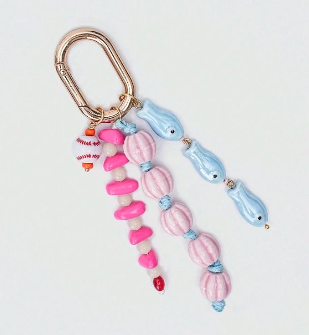 Beadora Colourful Woven Rope Bag Charm – Unisex Beaded Keychain | Kawaii Hanging Pendant | Spring & Summer Bag Accessory