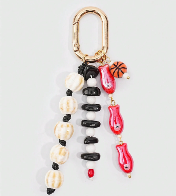 Beadora Colourful Woven Rope Bag Charm – Unisex Beaded Keychain | Kawaii Hanging Pendant | Spring & Summer Bag Accessory