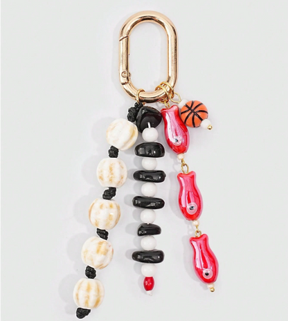 Beadora Colourful Woven Rope Bag Charm – Unisex Beaded Keychain | Kawaii Hanging Pendant | Spring & Summer Bag Accessory
