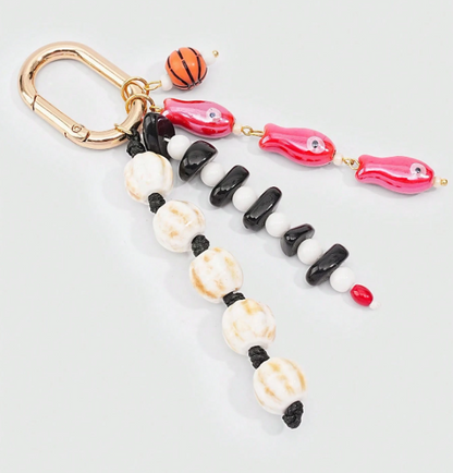 Beadora Colourful Woven Rope Bag Charm – Unisex Beaded Keychain | Kawaii Hanging Pendant | Spring & Summer Bag Accessory