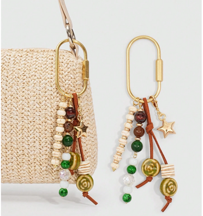 Verdelle Fairycore Beaded Bag Charm – Unisex Fruit-Inspired Keychain | Colourful Woven Rope Pendant | Spring & Summer Accessory