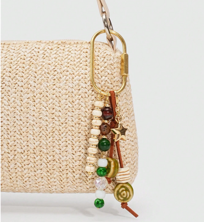 Verdelle Fairycore Beaded Bag Charm – Unisex Fruit-Inspired Keychain | Colourful Woven Rope Pendant | Spring & Summer Accessory