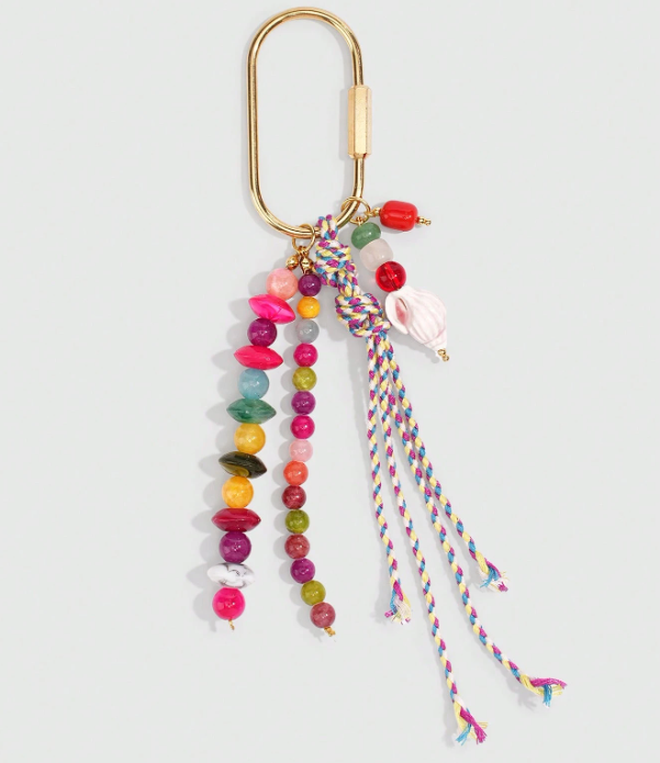 Verdelle Fairycore Beaded Bag Charm – Unisex Fruit-Inspired Keychain | Colourful Woven Rope Pendant | Spring & Summer Accessory