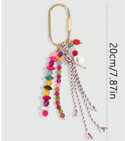 Verdelle Fairycore Beaded Bag Charm – Unisex Fruit-Inspired Keychain | Colourful Woven Rope Pendant | Spring & Summer Accessory