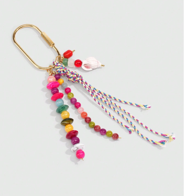 Verdelle Fairycore Beaded Bag Charm – Unisex Fruit-Inspired Keychain | Colourful Woven Rope Pendant | Spring & Summer Accessory