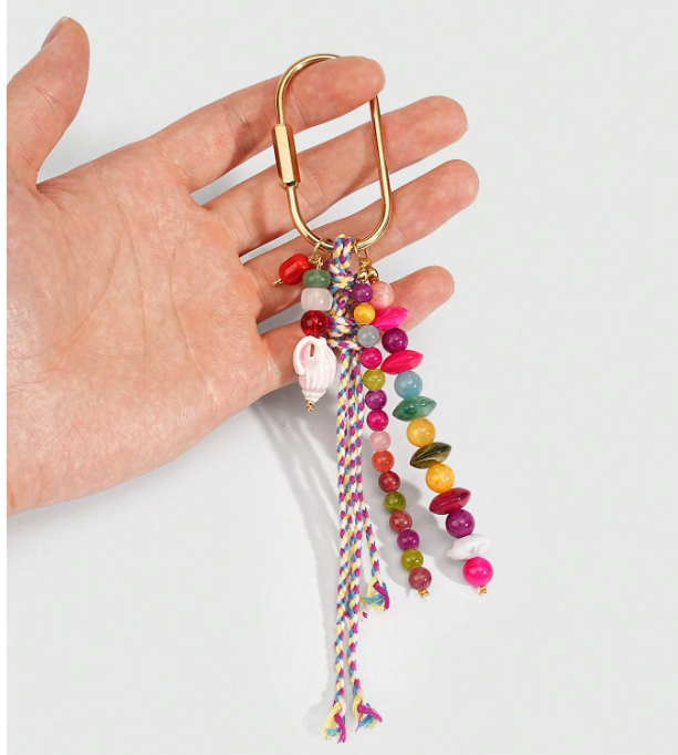 Verdelle Fairycore Beaded Bag Charm – Unisex Fruit-Inspired Keychain | Colourful Woven Rope Pendant | Spring & Summer Accessory