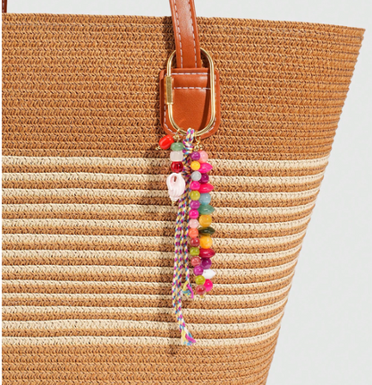 Verdelle Fairycore Beaded Bag Charm – Unisex Fruit-Inspired Keychain | Colourful Woven Rope Pendant | Spring & Summer Accessory