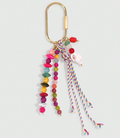 Verdelle Fairycore Beaded Bag Charm – Unisex Fruit-Inspired Keychain | Colourful Woven Rope Pendant | Spring & Summer Accessory