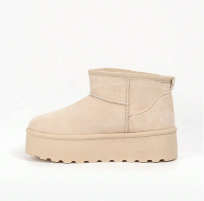 Brinelle Fur-Lined Platform Snow Boots – Women’s Suedette Winter Slip-On Shoes | Thick Sole & Cosy Lining | Autumn Winter Footwear