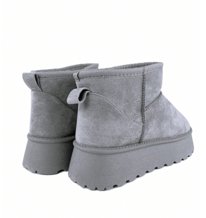 Brinelle Fur-Lined Platform Snow Boots – Women’s Suedette Winter Slip-On Shoes | Thick Sole & Cosy Lining | Autumn Winter Footwear