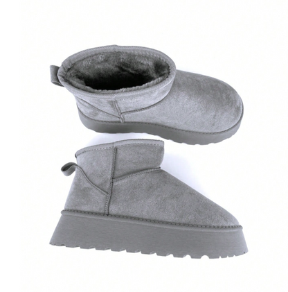 Brinelle Fur-Lined Platform Snow Boots – Women’s Suedette Winter Slip-On Shoes | Thick Sole & Cosy Lining | Autumn Winter Footwear