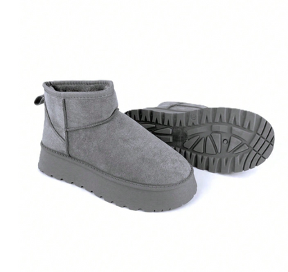 Brinelle Fur-Lined Platform Snow Boots – Women’s Suedette Winter Slip-On Shoes | Thick Sole & Cosy Lining | Autumn Winter Footwear