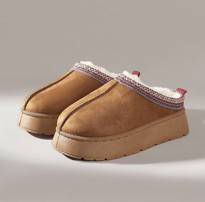 Velmora Fur-Lined Platform Snow Boots – Women’s Suedette Winter Slip-On Boots | Thick EVA Sole | Cosy Autumn Winter Footwear