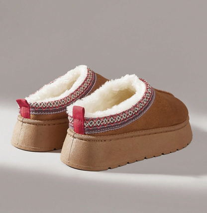 Velmora Fur-Lined Platform Snow Boots – Women’s Suedette Winter Slip-On Boots | Thick EVA Sole | Cosy Autumn Winter Footwear