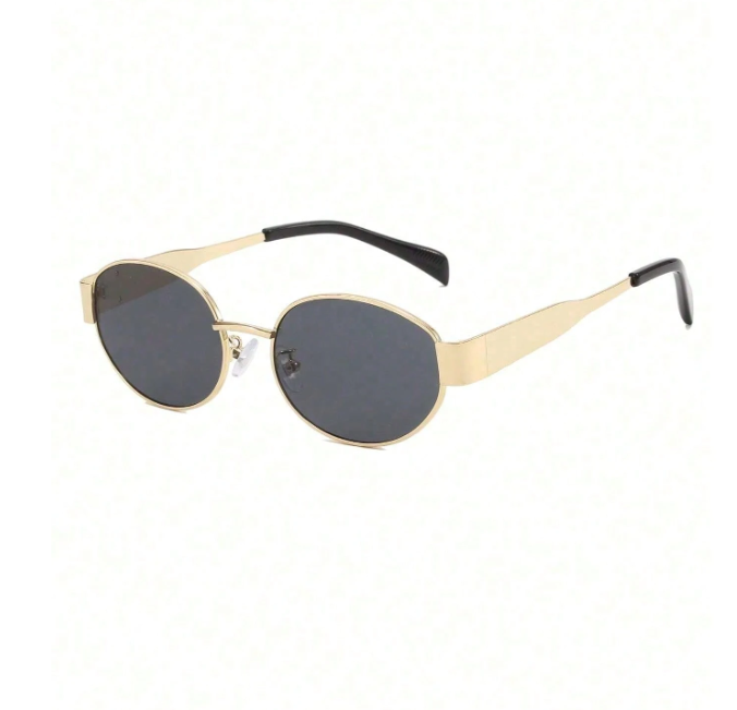 Virelle Retro Oval Sunglasses – Women’s Vintage Metal Frame Eyewear | Black PC Lenses | Chic Travel & Everyday Fashion Glasses