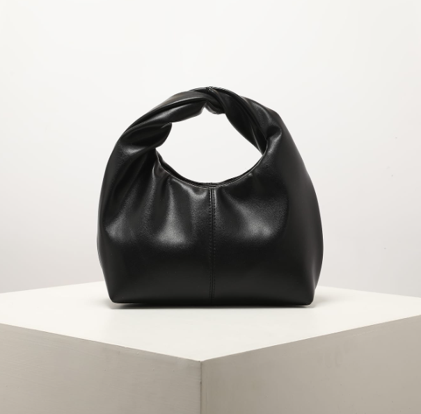 Noirenne Ruched Top Handle Bag – Women’s  PU Novelty Handbag | Medium Open Design | Vintage Office Purse