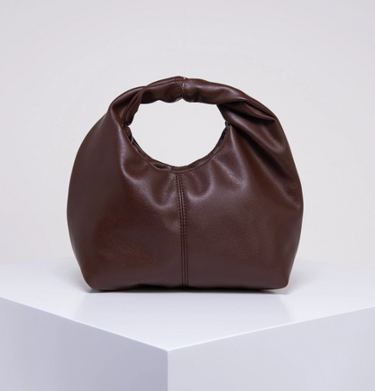 Noirenne Ruched Top Handle Bag – Women’s  PU Novelty Handbag | Medium Open Design | Vintage Office Purse