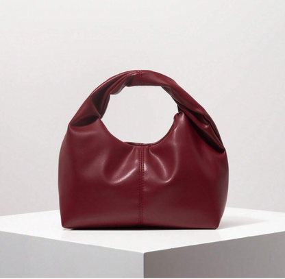 Noirenne Ruched Top Handle Bag – Women’s  PU Novelty Handbag | Medium Open Design | Vintage Office Purse