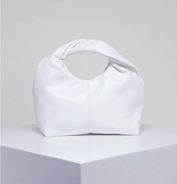 Noirenne Ruched Top Handle Bag – Women’s  PU Novelty Handbag | Medium Open Design | Vintage Office Purse