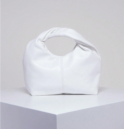 Noirenne Ruched Top Handle Bag – Women’s  PU Novelty Handbag | Medium Open Design | Vintage Office Purse