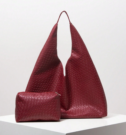 Viremont Woven-Effect Shoulder Tote