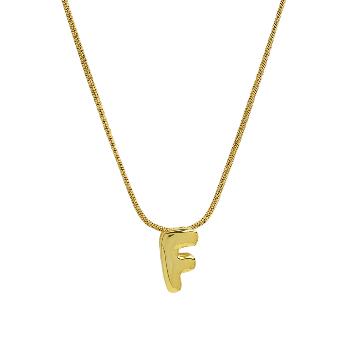 Aloura Bubble Initial Pendant Necklace – Gold-Plated Alphabet Letter Chain | A–Z Personalised Jewellery | Women’s Statement Necklace