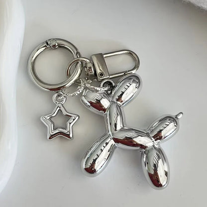 PoppyPup 3D Balloon Dog Keychain – Cute Korean-Inspired Heart Keyring | Resin Handbag & Car Key Charm | Trendy Bag Pendant