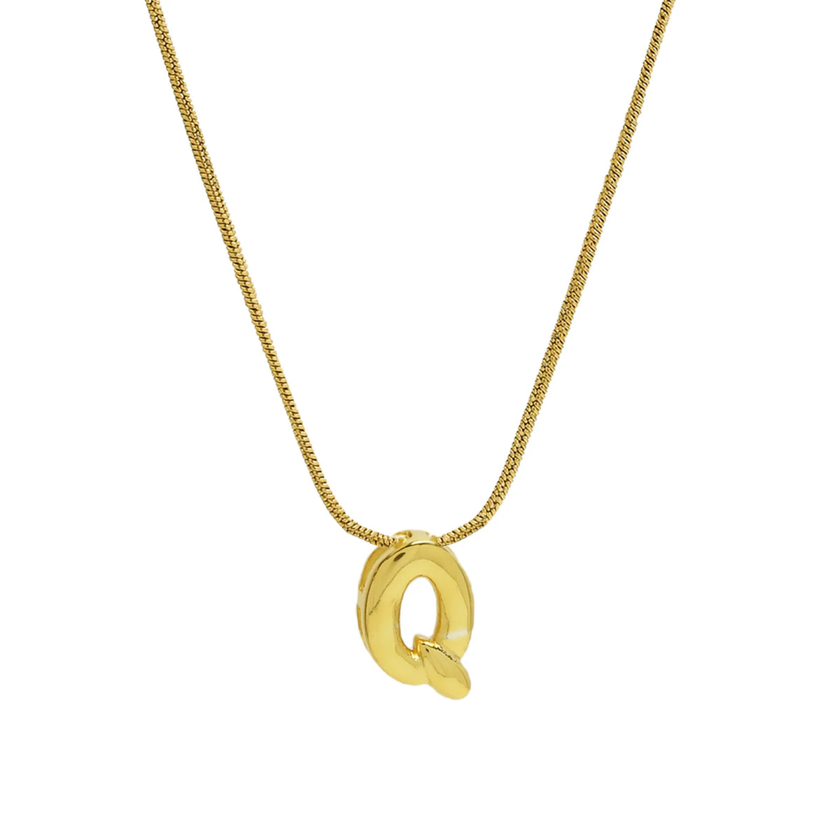 Aloura Bubble Initial Pendant Necklace – Gold-Plated Alphabet Letter Chain | A–Z Personalised Jewellery | Women’s Statement Necklace